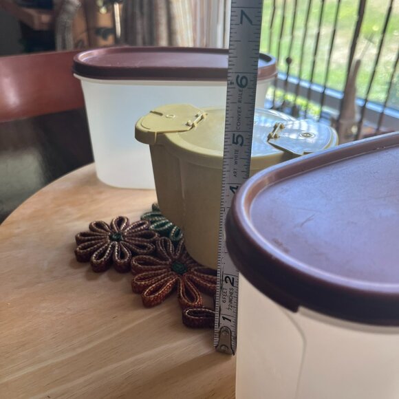 (VKC) Vintage Tupperware Modules & Tupperware Harvest Gold Sugar Container - Picture 11 of 11